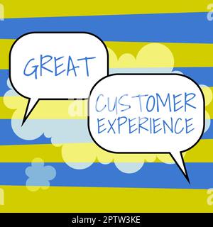 Konzeptionelle Darstellung Great Customer Experience, ein Wort für die freundliche und hilfreiche Reaktion auf Kundenanfragen Stockfoto