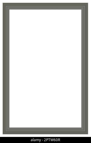 Vertikaler Rahmen für Foto und Design mit Seitenverhältnis 2 bis 3 auf weißem Hintergrund. Kreativer Rahmen mit vielen farbigen Linien. Stockfoto