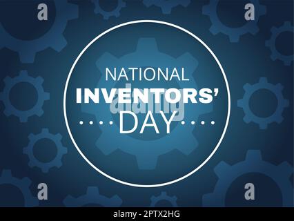 National Inventors Day am 11. Februar feiert Genius Innovation an Honor Creator of Science in Flat Cartoon Hand Drawn Template Illustration Stockfoto