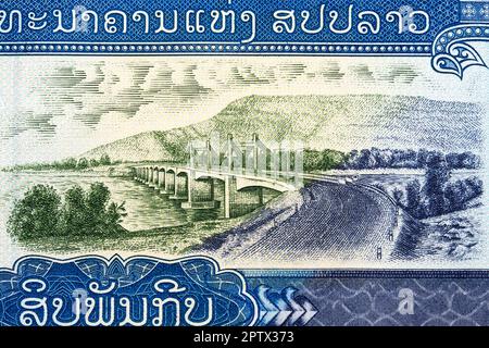 Thai-Lao Friendship Bridge von Lao Money - kip Stockfoto