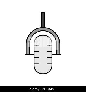 Farbvektor-Graustufensymbol für das Retro-Mikrofon. Grafiksymbol für Musik und Sound Website und Apps Design, Logo, App, UI Stockfoto