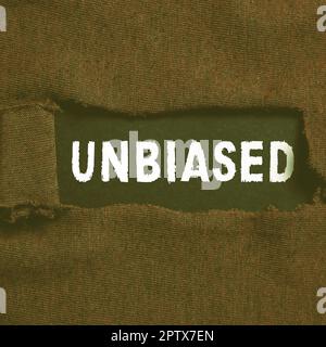 Konzeptuelle Darstellung Unvoreingenommenes, konzeptuelles Foto, das keine Vorurteile für oder gegen etwas zeigt, unparteiisch Stockfoto