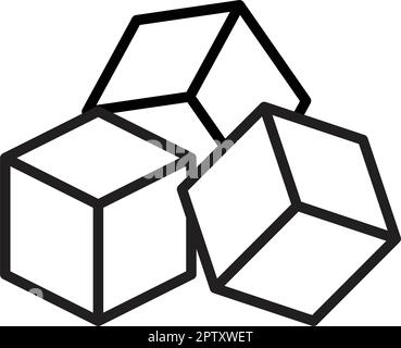 Cube Icon, cuboid Form Vektor-Element für Vorschule, Kindergarten und Montessori Kinder für mathematische Aktivitäten in Vektor-Illustration Stock Vektor