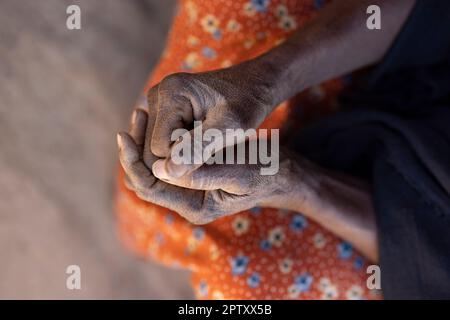 In der Region Segou, Mali, Westafrika. 2022 Dürre und Hungerkrise in Mali. Stockfoto