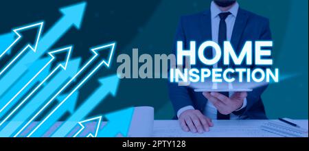 Konzepttitel Home Inspection, Internet Concept noninvasive Untersuchung des Zustandes eines Hauses Stockfoto