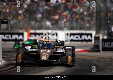 Long Beach, Kalifornien. 16. April 2023. CONOR DALY (20) aus Noblesville, Indiana, fährt während des Acura Grand Prix von Long Beach in Long Beach, CA, USA auf der Rennstrecke. Kredit: csm/Alamy Live News Stockfoto