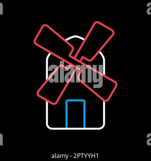 Isoliertes Symbol für Windmühlen-Flachvektor Stock Vektor