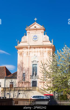 Mauerbach: Mauerbacher Charterhouse, Karthuserkirche, Blumenbaum in Wienerwald, Wienerwald, Niederösterreich, Niederösterreich, Österreich Stockfoto