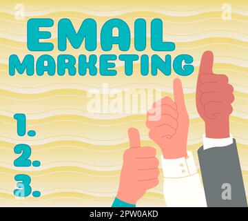Handschriftlicher Text E-Mail-Marketing, Geschäftsüberblick durch das Versenden einer Werbebotschaft an eine Gruppe von Shows Stockfoto