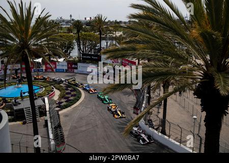 Long Beach, Kalifornien. 16. April 2023. JOSEF NEWGARDEN (2) aus Nashville, Tennessee, fährt während des Acura Grand Prix von Long Beach in Long Beach, CA, USA auf der Rennstrecke. Kredit: csm/Alamy Live News Stockfoto