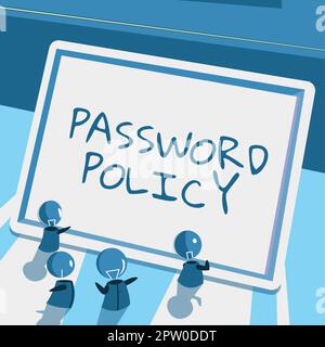 Passwortrichtlinie für handschriftlichen Text, Word für den ersten Schutz vor unbefugtem Zugriff Stockfoto