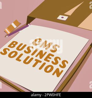 Inspiration mit Sign CMS Business Solution und Conceptual Photo Software zur Erstellung und Verwaltung von Websites Stockfoto