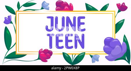 Handschriftlicher Text June Teen, Business zeigt gesetzlichen Feiertag in den Vereinigten Staaten vom Ende der Sklaverei in den USA Stockfoto