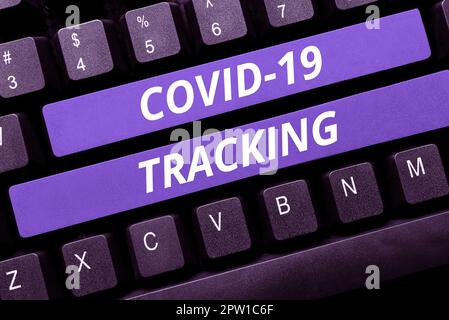 Textunterschrift präsentiert Covid 19 Tracking, konzeptionelle Fotounterscheidungsprozess der möglichen infizierten Personen Stockfoto