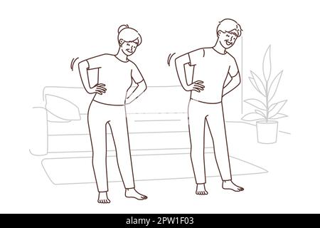 Energetische Alte, die zu Hause trainieren Stock Vektor