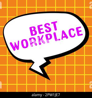Schreiben Anzeige Text Best Workplace, Business Overview ideale Unternehmen, um mit hoher Vergütung stressfrei arbeiten Stockfoto