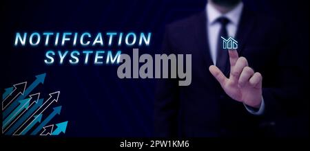 Benachrichtigungssystem für Handschrift, konzeptionelles Foto Vergessen Sie nicht, in soziale Netzwerke eingebunden zu sein Stockfoto