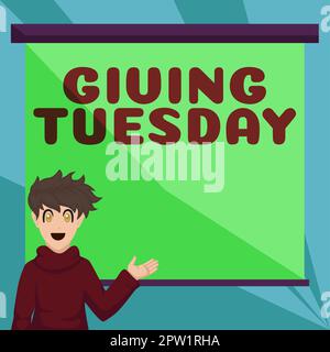 Schrift zeigt Text Give Tuesday, Business Approach International Day of Charitable Giving Hashtag Activism Stockfoto