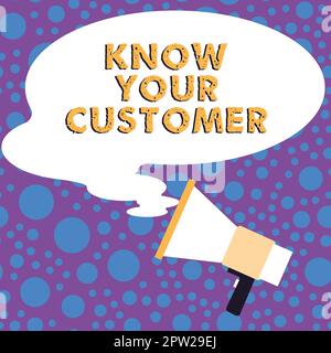 Konzeptionelle Darstellung Know Your Customer, Business Idea Marketing Erstellen einer Umfrage verbessern Sie das Produkt oder die Marke Stockfoto