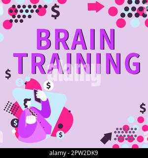 Konzeptionelle Überschrift Gehirntraining, Geschäftsübersicht geistige Aktivitäten zur Erhaltung oder Verbesserung kognitiver Fähigkeiten Stockfoto