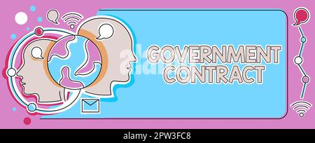 Handschriftliche Unterschrift Regierungsvertrag, Geschäftsübersicht Vertragsprozess zum Verkauf von Dienstleistungen an die Verwaltung Stockfoto