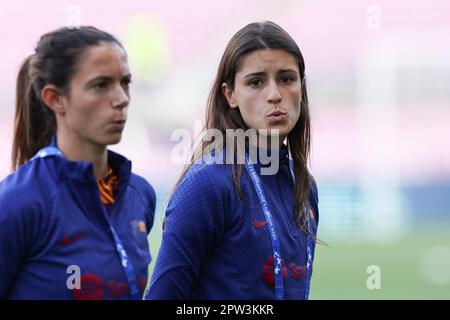 BRCELONA, SPANIEN - APRIL 27: Jana Fernandez vom FC Barcelona während des Halbfinale 2. Leg - UEFA Women's Champions League-Spiels zwischen dem FC Barcelona und dem FC Chelsea im Camp Nou Stadium am 27. April 2023 in Brcelona, Spanien Stockfoto