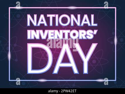 National Inventors Day am 11. Februar feiert Genius Innovation an Honor Creator of Science in Flat Cartoon Hand Drawn Template Illustration Stockfoto