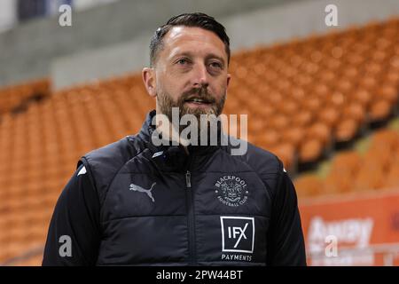 Stephen Dobbie Interim Head Coach von Blackpool während des Sky Bet Championship Spiels Blackpool vs Millwall in Bloomfield Road, Blackpool, Großbritannien, 28. April 2023 (Foto: Mark Cosgrove/News Images) Stockfoto