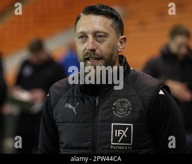 Stephen Dobbie Interim Head Coach von Blackpool während des Sky Bet Championship Spiels Blackpool vs Millwall in Bloomfield Road, Blackpool, Großbritannien, 28. April 2023 (Foto: Mark Cosgrove/News Images) Stockfoto