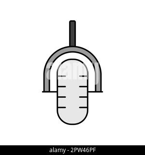 Farbvektor-Graustufensymbol für das Retro-Mikrofon. Grafiksymbol für Musik und Sound Website und Apps Design, Logo, App, UI Stockfoto