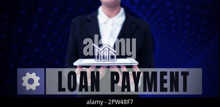 Konzeptionelle Darstellung Kreditzahlung, Konzeptfoto etwas ausgeliehen oder möbliert unter der Bedingung, dass es zurückgegeben wird Stockfoto