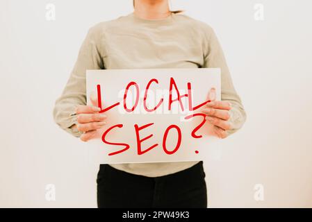 Konzeptunterschrift Local Seo, Business Concept unglaublich effektive Möglichkeit, Ihr Near Business online zu vermarkten Stockfoto