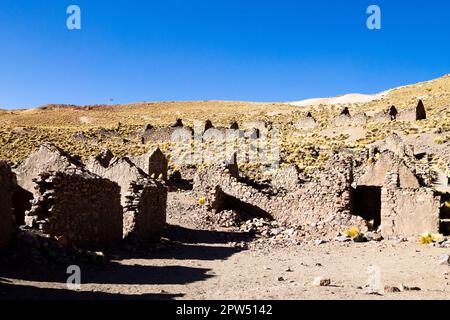 Geisterdorf in Andenplateaus, Bolivien. verlassenen Mine. San Antonio de Lipez Stockfoto