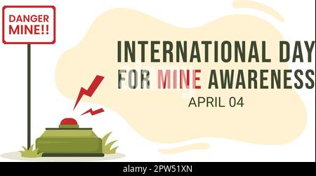 International Mine Awareness Day am 04. April – Illustration mit „Do Not Step on Landmines for Web Banner“ in handgezeichneten Vorlagen für flache Cartoons Stock Vektor