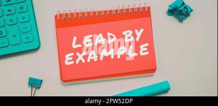 Handschriftlicher Text mit gutem Beispiel, Business Approach Leadership Management Mentor Organization Stockfoto