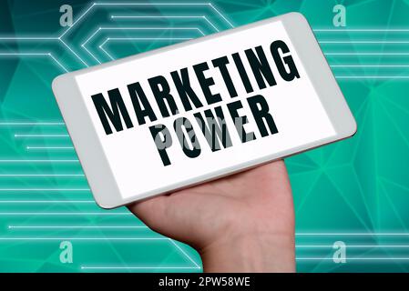 Text, der Inspiration Marketing Power zeigt, die Fähigkeit eines Unternehmens, den Marktpreis gewinnbringend zu erhöhen Stockfoto