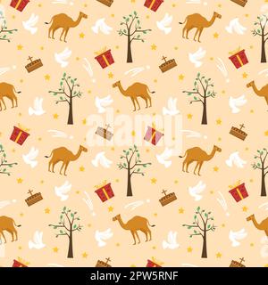 Happy Epiphany Day nahtloses Muster Design Christian Festival to Faith in Template handgezeichnete Cartoon Flat Illustration Stockfoto