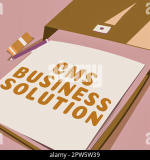 Inspiration mit Sign CMS Business Solution und Conceptual Photo Software zur Erstellung und Verwaltung von Websites Stockfoto