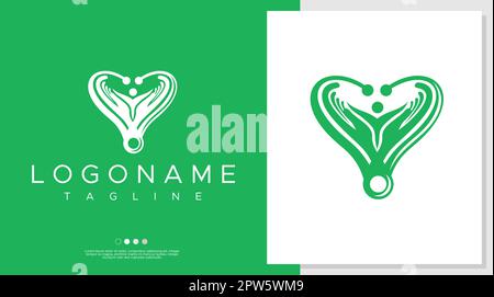 Design-Vorlage für das Logo der menschlichen Gesundheit. Logo für das Gesundheitswesen. Stock Vektor