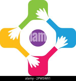 Teamwork Menschen oder medizinische Gauner Menschen Symbol Vektor Illustration Konzeptdesign Stock Vektor