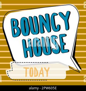 Textunterschrift präsentiert Bouncy House, Geschäftsübersicht Automatisiertes Programm, das über das Internet läuft Künstliche Intelligenz Stockfoto
