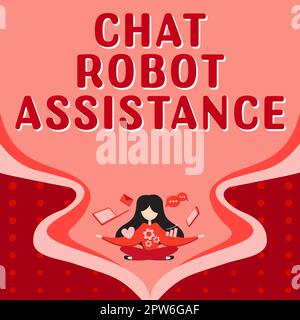 Konzeptionelle Anzeige Chat Roboterunterstützung, Internet Concept beantwortet Fragen zum Kundendienst und bietet Hilfe Stockfoto