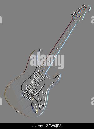 Abstrakte Stil embosed E-Gitarre Stockfoto