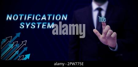 Benachrichtigungssystem für Handschrift, konzeptionelles Foto Vergessen Sie nicht, in soziale Netzwerke eingebunden zu sein Stockfoto