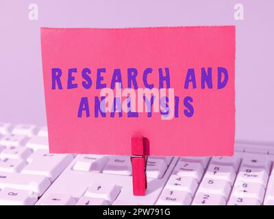 Text, der Inspiration Research and Analysis, Business Approach Strategic Thinking and Decision Making Existing and New zeigt Stockfoto