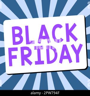 Handschrifttext Black Friday, Internetkonzept am Tag nach dem US-Feiertag der Thanksgiving-Shopping-Saison Stockfoto