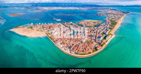 Stadt Grado Inselgruppe, unvergleichlicher Panoramablick, Region Friaul-Julisch Venetien in Italien Stockfoto