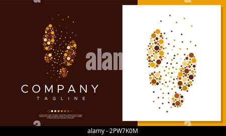 Abstraktes dekoratives kreisförmiges Fußlogo. Fussschritt Logo Markenvektor. Stock Vektor