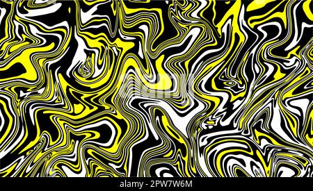 Hintergrundvorlage für Abtract Wave-Marmor. Kurviger Acryl-Malvektor in Gelb Stock Vektor