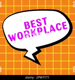 Schreiben Anzeige Text Best Workplace, Business Overview ideale Unternehmen, um mit hoher Vergütung stressfrei arbeiten Stockfoto